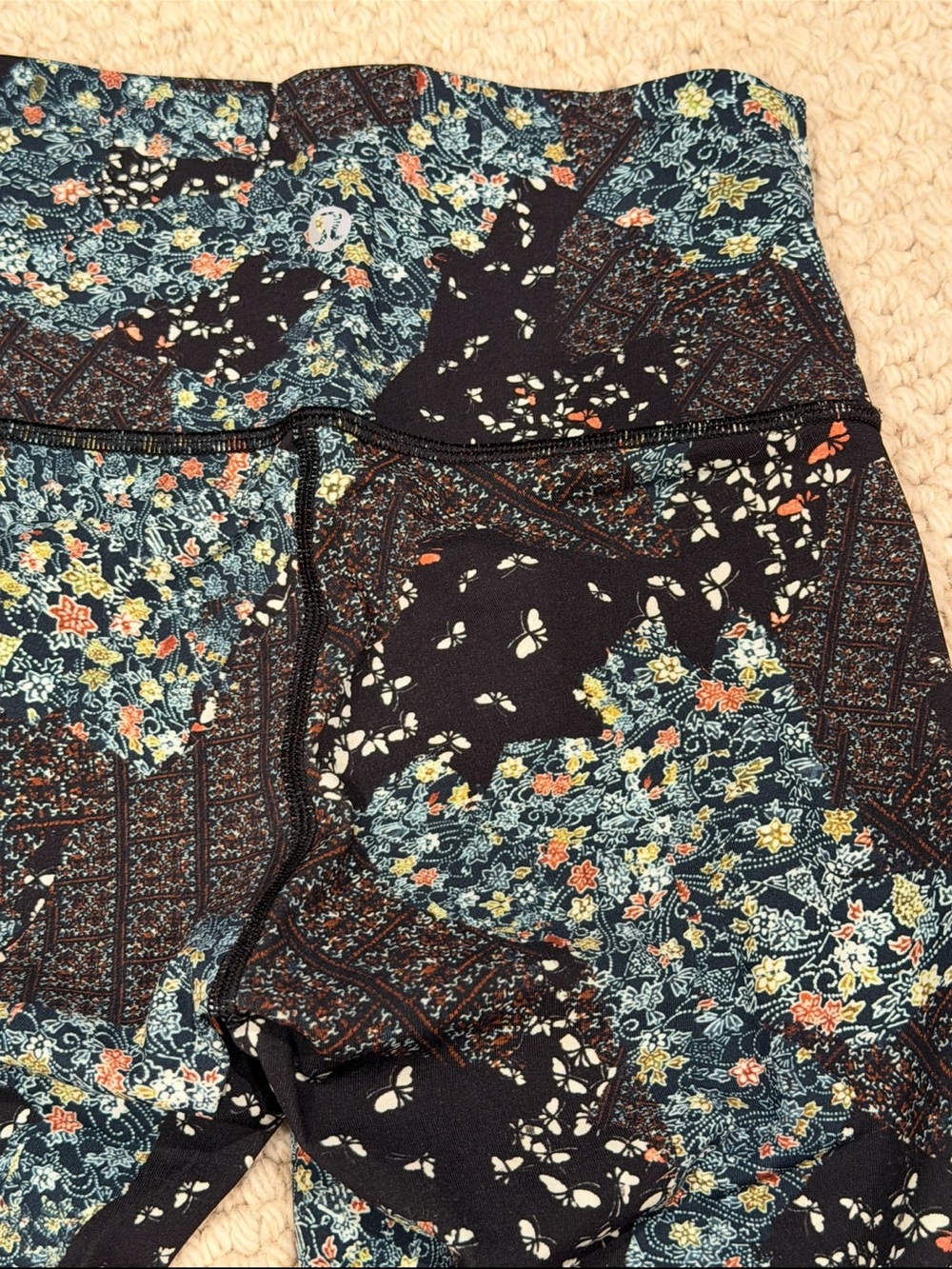 Lululemon Wunder Under Floral Butterfly Leggings Sz 4 High Rise